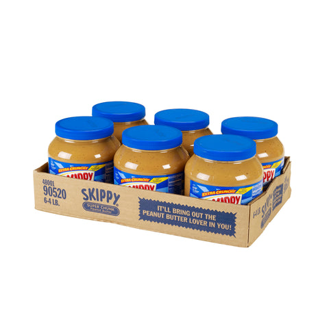 Skippy Super Chunky Extra Crunchy Peanut Butter, 64 Ounce -- 6 per case