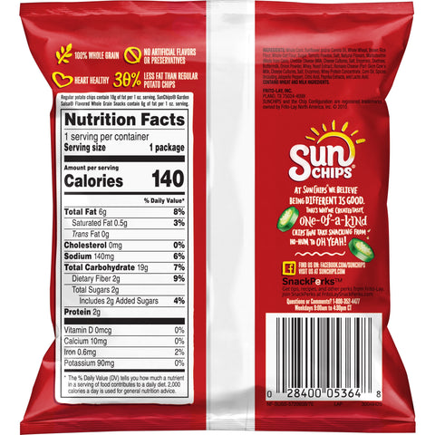 Sunchips Garden Salsa Whole Grain Snacks, 1 Ounce -- 104 per case.