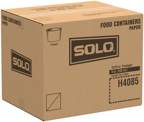 Solo® White CONTAINER PAPER FOOD DOUBLE SIDED POLY FLEXSTYLE® 8 OZ