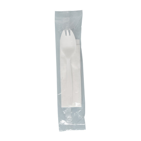 Solo® Regal™ CUTLERY KIT MEDIUM WEIGHT WHITE SPORK NAPKIN PP