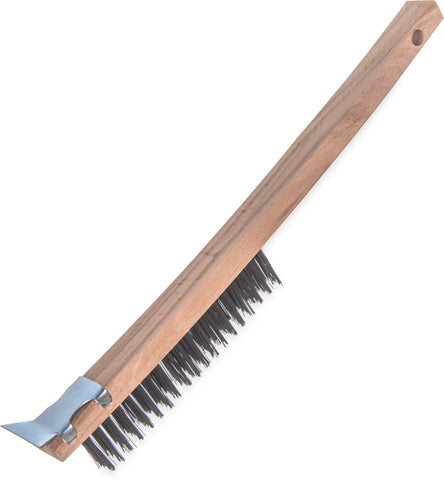 Brush W/ Scraper & 3x19 Rows Of Carbon Steel Bristles 13.75