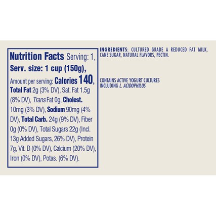 Yogurt Vanilla Low Fat
