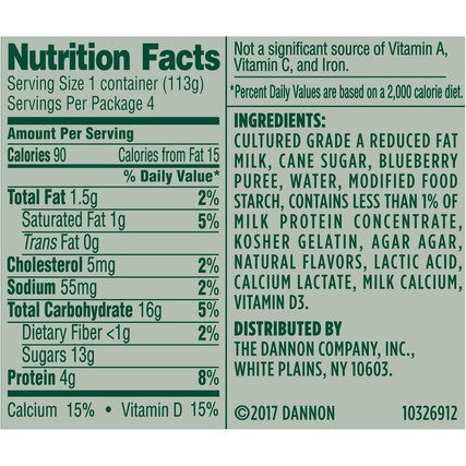 Activia Blueberry Probiotic Yogurt, 4 Ounce -- 24 per case.