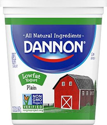 Dannon All Natural Quart Plain Lowfat Yogurt, 32 Ounce -- 6 per case.
