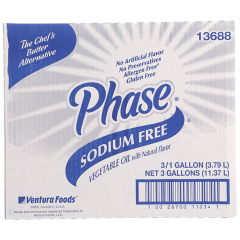 Phase No Sodium Liquid Oil, 1 Gallon -- 3 Per Case