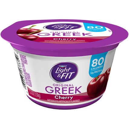 Light and Fit Greek Cherry Nonfat Yogurt, 5.3 Ounce -- 12 per case.