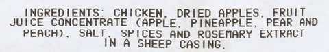 Aidell's SAUSAGE CHICKEN APPLE RAW 1 OZ 10000020116