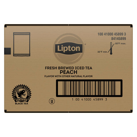 Lipton Peach Iced Tea Bags Black Unsweetened , 3 gallon -- 24 per case