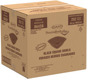Bowl Plastic Square Microwaveable Black 64 Oz