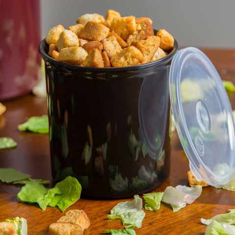 Carlisle CROCK POLY-TUF™ W/ LID BLACK 1.2 QT