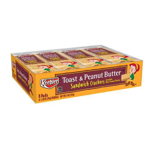 Keebler Toast and Peanut Butter Sandwich Cracker, 8 Ounce -- 12 per case.