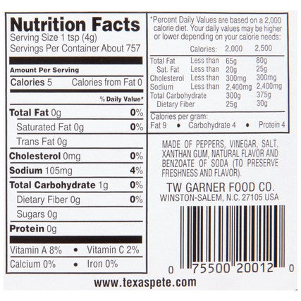 Texas Pete Hotter Hot Sauce, 1 Gallon -- 4 per case.