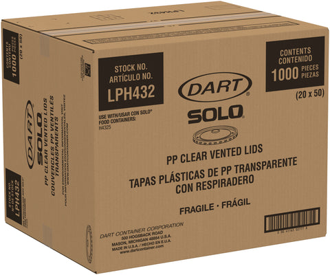 Solo® LID CUP POLYPROPYLENE VENTED CLEAR 16 OZ