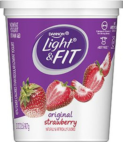 Light and Fit Quarts Strawberry Greek Nonfat Yogurt, 32 Ounce -- 6 per case.