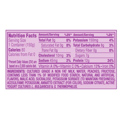 Yogurt Greek Peach Light & Fit