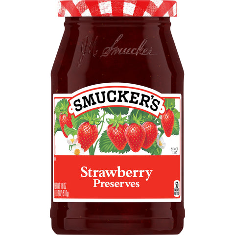 Smuckers Strawberry Preserves, 18 Ounce -- 12 per case.