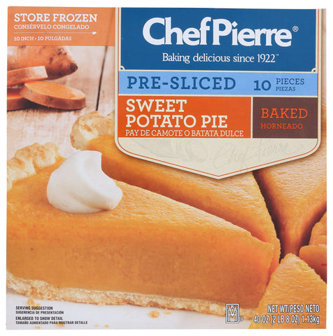 Chef Pierre PIE SWEET POTATO PRE-SLICED 8 CT 10
