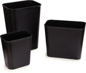 Carlisle CONTAINER WASTE RECTANGLE FIRE RESISTANT WASTEBASKET BLACK 14 QT