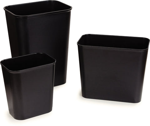 Carlisle CONTAINER WASTE RECTANGLE FIRE RESISTANT WASTEBASKET BLACK 14 QT
