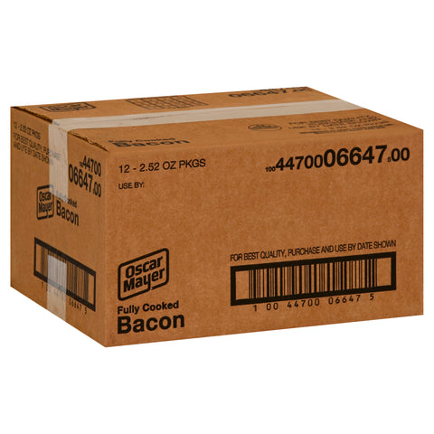 Oscar Mayer Original Fully Cooked Bacon, 2.52 Ounce -- 12 per case.