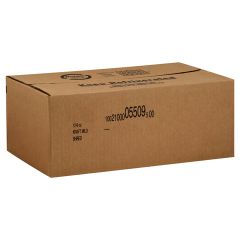 Kraft Zip Pak Shredded Mild Cheddar Cheese, 8 Ounce -- 12 per case.
