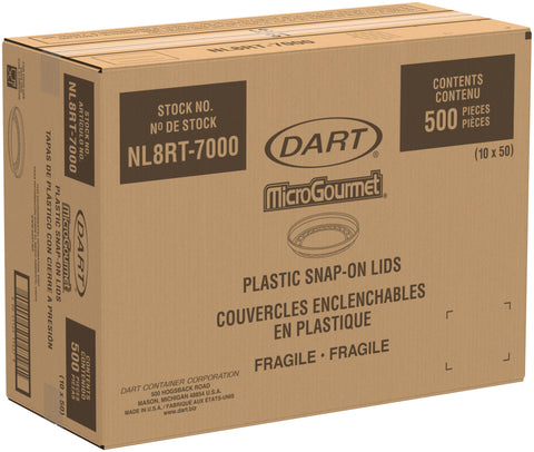 Dart Solo MicroGourmet Polypropylene Clear Deli Container Flat Top Lid Only -- 500 per case