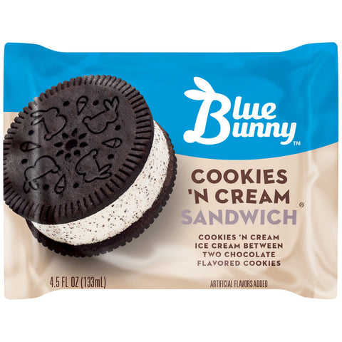 Blue Bunny ICE CREAM SANDWICH COOKIES 'N CREAM 575942